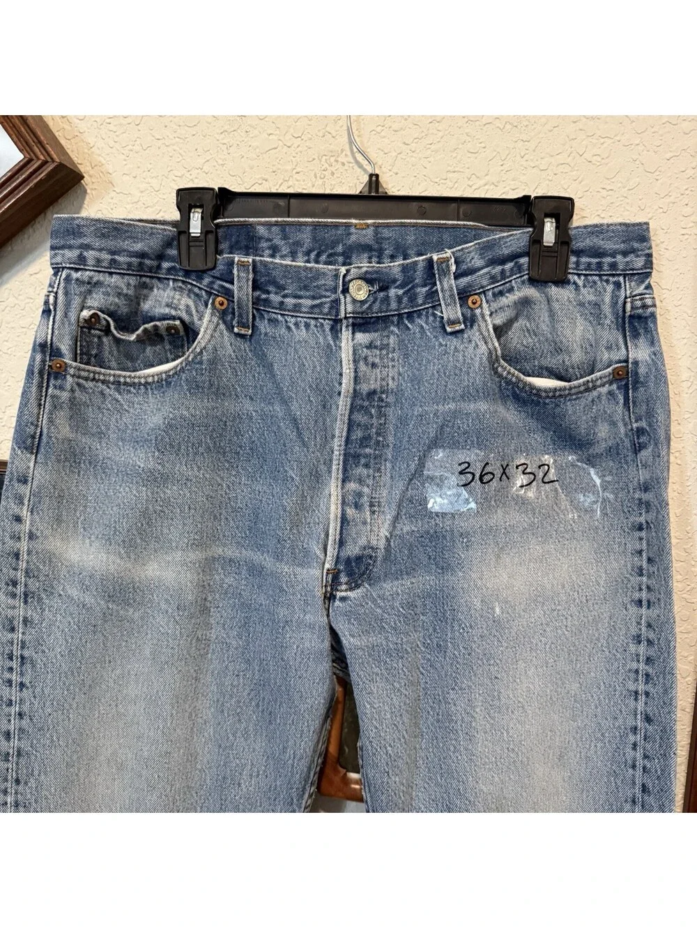 Vintage 80s RARE Levi’s 501 STF Men’s 36x32 Blue Denim Jeans Made in USA 1985